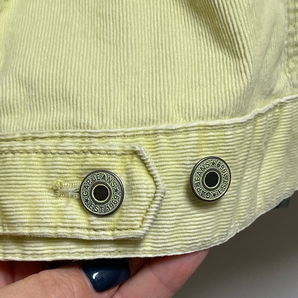 GAP Women’s Sz Large Light Yellow Stretch Light Duty Corduroy Jacket Y2K Bright - Picture 6 of 9